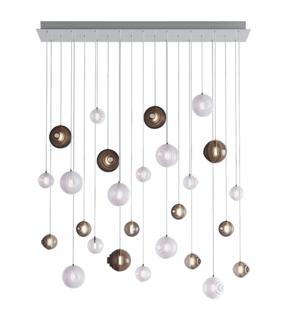 dark & bright star chandelier / 26 pcs / 12x dark, 14x bright - Bomma