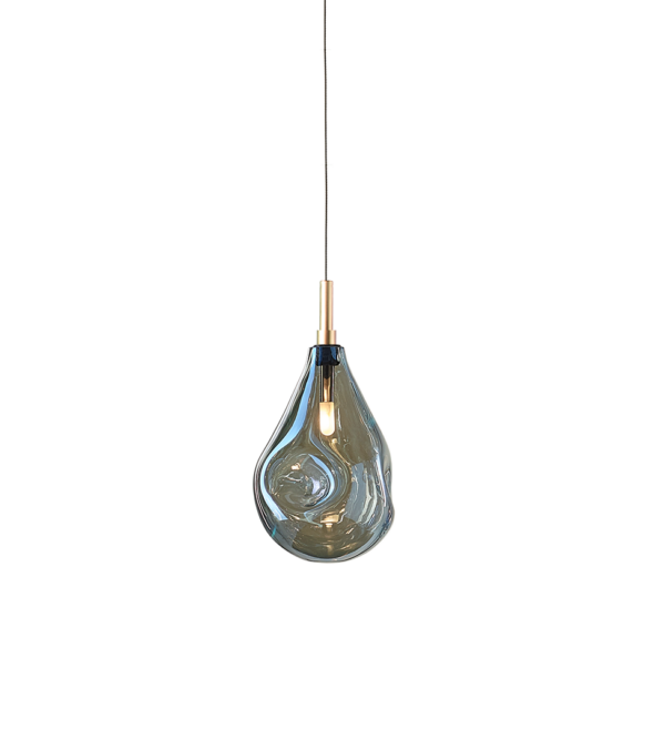 Bomma-Soap-Mini-Pendant-Blue-Light-Patina-Brass