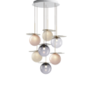 umbra chandelier / 7 pcs / 2x pink / 2x light grey / 1x clear / 2x smoke