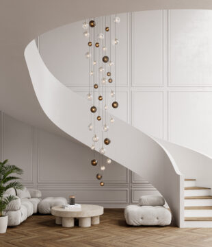 dark & bright star staircase | installation of 88 pcs