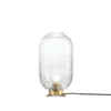 lantern table lamp / clear / patina gold