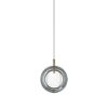 lens single pendant / clear / brushed gold