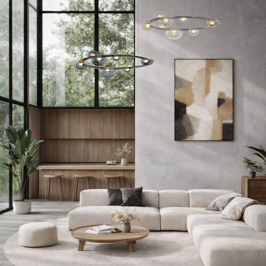 Bomma_Dew_Drop_circle_Double hight ceiling