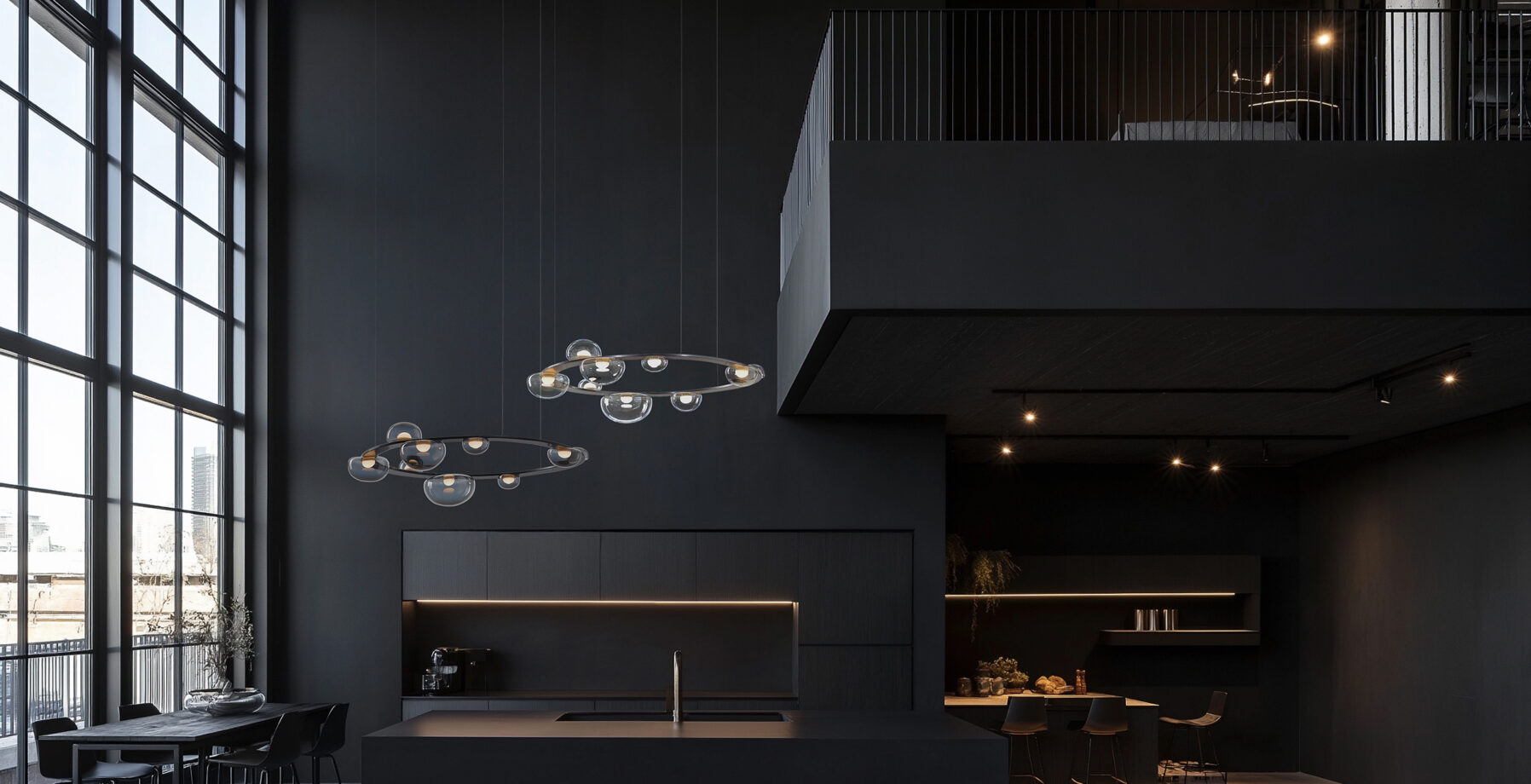 Bomma_Dew_drops_circle_dark_kitchen_loft